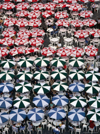 Cafe Umbrellas In Old Town Square, Prague, Czech Republic by Chris Mellor Pricing Limited Edition Print image