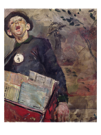 The Newspaper Boy, 1914 (Oil On Canvas) by Christian Krohg Pricing Limited Edition Print image