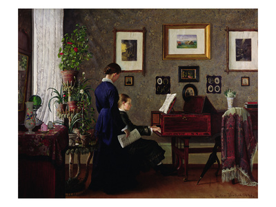 Music Lesson, 1881 (Oil On Canvas) by Gustav Wentzel Pricing Limited Edition Print image
