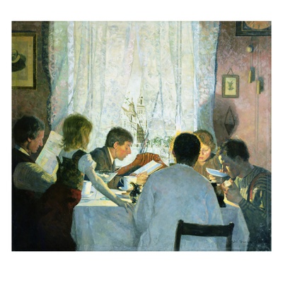 Breakfast Ii, The Artist's Family, 1885 (Oil On Canvas) by Gustav Wentzel Pricing Limited Edition Print image