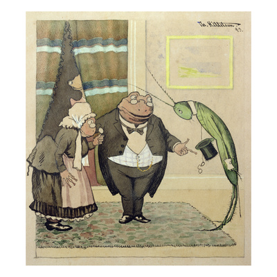 The Young Mr. Green Pays A Visit, 1893 (W/C On Paper) by Theodor Severin Kittelsen Pricing Limited Edition Print image
