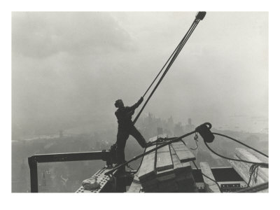 Construction Worker Maneuvering Rope And Pulley by Lewis Wickes Hine Pricing Limited Edition Print image