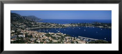 High Angle View Of A Town Along A Coast, Villefranche-Sur-Mer, French Riviera, France by Panoramic Images Pricing Limited Edition Print image