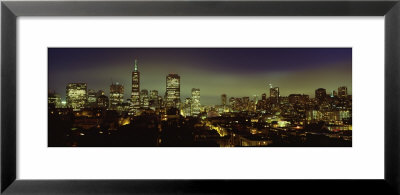 Buildings Lit Up At Night, San Francisco, California, Usa by Panoramic Images Pricing Limited Edition Print image