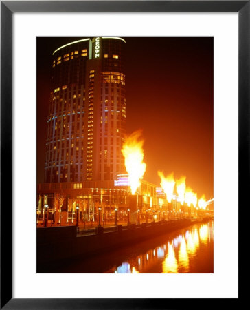 Fire Show In Front Of Crown Casino, Melbourne, Australia by John Banagan Pricing Limited Edition Print image