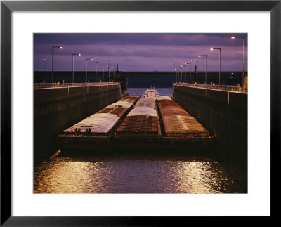 Barges Being Pushed Through Locks At Keokuk by Ira Block Pricing Limited Edition Print image
