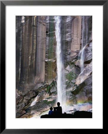 People Gaze At Vernal Falls As It Cascades Down A Granite Rock Face, Yosemite, California, Usa by Rob Blakers Pricing Limited Edition Print image