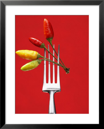 Four Chili Peppers On A Fork by Marc O. Finley Pricing Limited Edition Print image