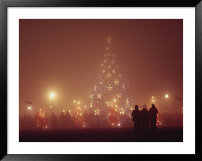 The National Christmas Tree And Visitors On A Foggy Night by Karen Kasmauski Pricing Limited Edition Print image