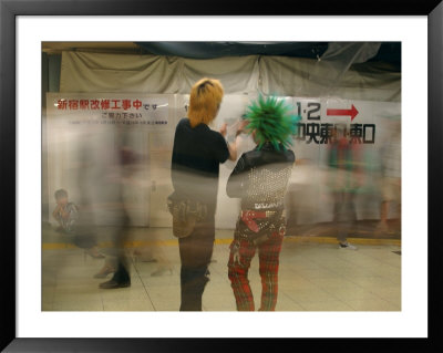 Local Punks In Deep Discussion, Shinjuku Station, Tokyo, Japan by Greg Elms Pricing Limited Edition Print image