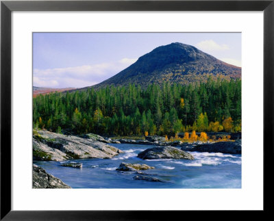 Sjoa River Flowing Past Forest At Foot Of Sjolikampen Hill, Norway by Anders Blomqvist Pricing Limited Edition Print image
