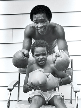 Sugar Ray Leonard And Six-Year-Old Son, Ray Jr. by Maurice Sorrell Pricing Limited Edition Print image
