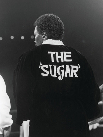 Sugar Ray Leonard, Enters The Ring Wearing “The Sugar” Slogan On His Robe, May 11, 1984 by Vandell Cobb Pricing Limited Edition Print image