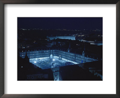 A Night View Of The Plaza Mayor by O. Louis Mazzatenta Pricing Limited Edition Print image