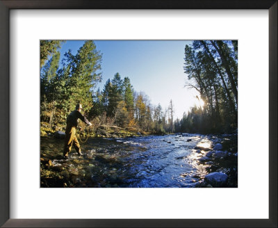 Fly-Fishing The Jocko River, Montana, Usa by Chuck Haney Pricing Limited Edition Print image