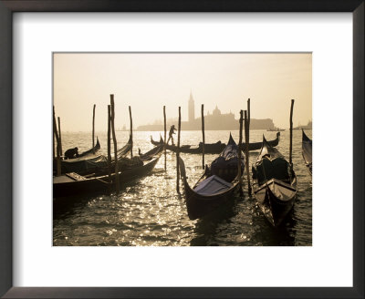 View Towards San Giorgio Maggiore, And Gondolas, Venice, Veneto, Italy by Lee Frost Pricing Limited Edition Print image