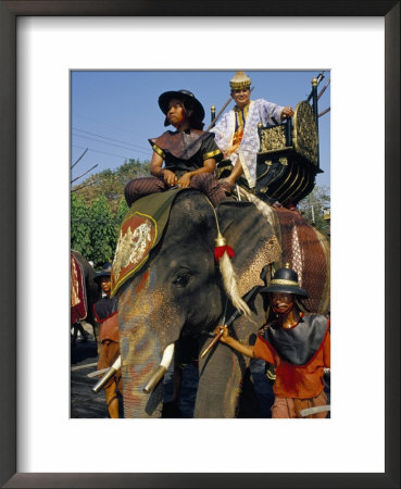 Soldiers And Noble Riding On An Elephant, King Narai Reign Fair, Lopburi, Thailand by Marco Simoni Pricing Limited Edition Print image