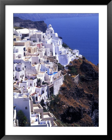 White Buildings In Oia Santorini, Athens, Greece by Bill Bachmann Pricing Limited Edition Print image