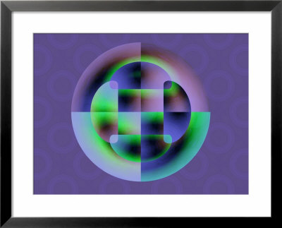 Abstract Green And Blue Fractal Pattern On Purple Background by Albert Klein Pricing Limited Edition Print image