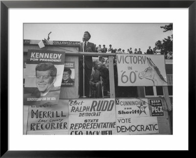 Senator John F. Kennedy During Campaign For Presidency by Paul Schutzer Pricing Limited Edition Print image