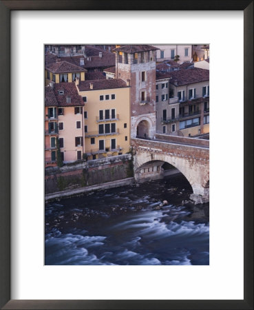 High View Of City And Ponte Pietra, Verona, Veneto, Italy by Christian Kober Pricing Limited Edition Print image