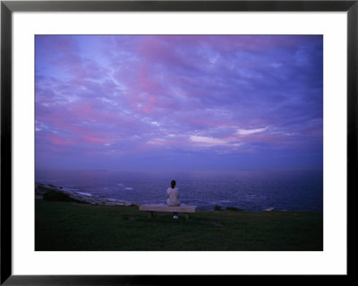A Visitor Enjoys A Twilight View Of The Maine Coast by Stephen St. John Pricing Limited Edition Print image