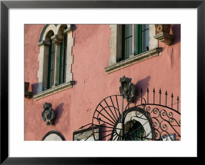 Pink Building Detail, Taormina, Sicily, Italy by Walter Bibikow Pricing Limited Edition Print image