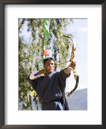 Archery, Bhutan's National Sport, Paro, Bhutan,Asia by Angelo Cavalli Pricing Limited Edition Print image