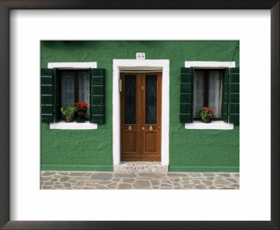 Door And Windows Of A House, Burano, Venice, Veneto, Italy by Sergio Pitamitz Pricing Limited Edition Print image