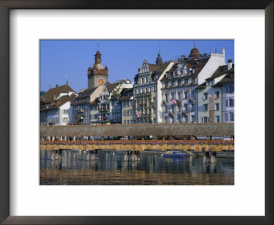 Kapellbrucke, Covered Wooden Bridge, Over The River Reuss, Lucerne (Luzern), Switzerland, Europe by Gavin Hellier Pricing Limited Edition Print image