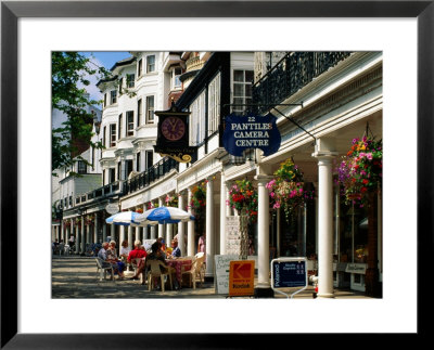 People At Outdoor Cafes, The Pantiles, Tunbridge Wells, Kent, England by David Tomlinson Pricing Limited Edition Print image