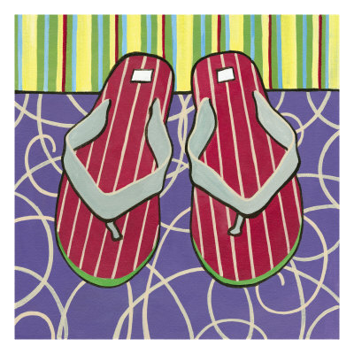 Red Flip Flops by Emily Duffy Pricing Limited Edition Print image
