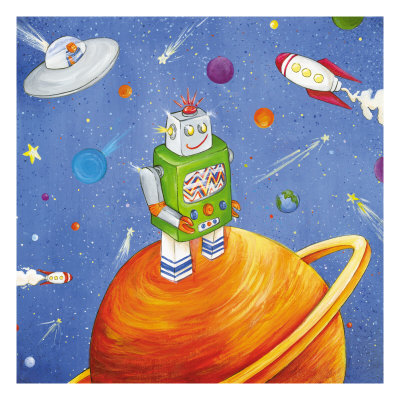 Space Robots I by Emily Duffy Pricing Limited Edition Print image