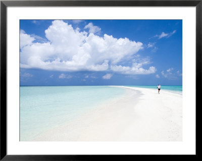 Morning Jogger On Sandbank, Kuramathi Island, Rashdoo Atoll, Alifu, Maldives by Felix Hug Pricing Limited Edition Print image