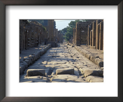 Ancient Roman Street With Chariot Ruts And Stepping Stones In Pompeii, Italy by Richard Nowitz Pricing Limited Edition Print image