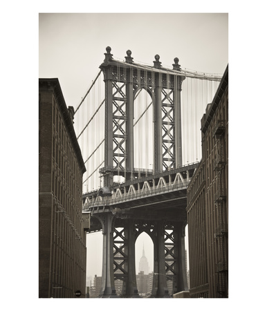 Manhattan Bridge And Empire State Building, New York City, Usa by Alan Copson Pricing Limited Edition Print image