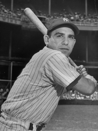 Baseball Player Yogi Berra, Swinging Bat by Bernard Hoffman Pricing Limited Edition Print image