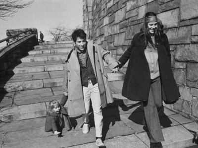 Actor Dustin Hoffman And Wife Anne Byrne Walking Through Central Park With Their Toddler Daughter by John Dominis Pricing Limited Edition Print image