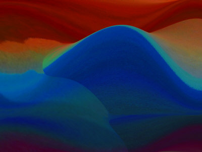 Abstract Blue Wave Formation With Red And Brown Background by Ilona Wellmann Pricing Limited Edition Print image