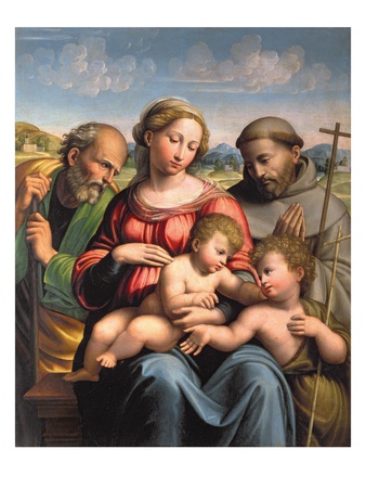 Holy Family With The Infant St. John The Baptist And St. Francis by Innocenzo Da Imola Pricing Limited Edition Print image