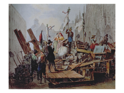 Barricades In The Stephansplatz, Vienna, 1848 by Edouard Ritter Pricing Limited Edition Print image