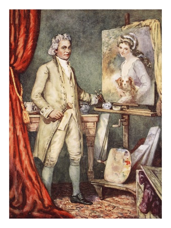George Romney Painting A Portrait Of Lady Hamilton by Dudley C. Tennant Pricing Limited Edition Print image