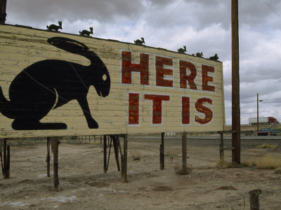 Sign For The Jack Rabbit Trading Post Still Draws Old Route 66 Cars by Stephen St. John Pricing Limited Edition Print image