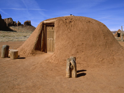 Traditional Navajo Hogan, Built As Part Of The Valley Tour by Stephen St. John Pricing Limited Edition Print image