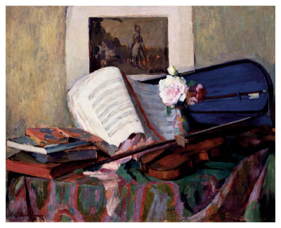 Still Life With Violin by Henri Ottmann Pricing Limited Edition Print image