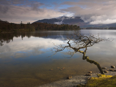 Sunshine On A Cloudy Morning At Derwent Water, Lake District National Park, Cumbria, England, Uk by Adam Burton Pricing Limited Edition Print image