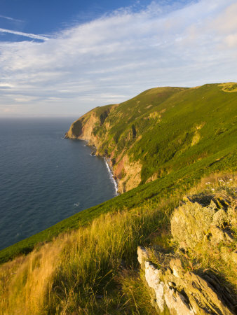 Cliffs Near Foreland Point, Lynmouth, Exmoor National Park, Devon, England, United Kingdom, Europe by Adam Burton Pricing Limited Edition Print image