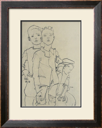 Group Of Three Street-Boys, 1910 by Egon Schiele Pricing Limited Edition Print image