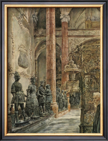 Inside Of The Cathedral Hofkirche In Innsbruck by Rudolph Von Alt Pricing Limited Edition Print image