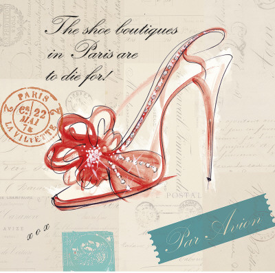 Paris Shoe Bow by Barbara Lindner Pricing Limited Edition Print image